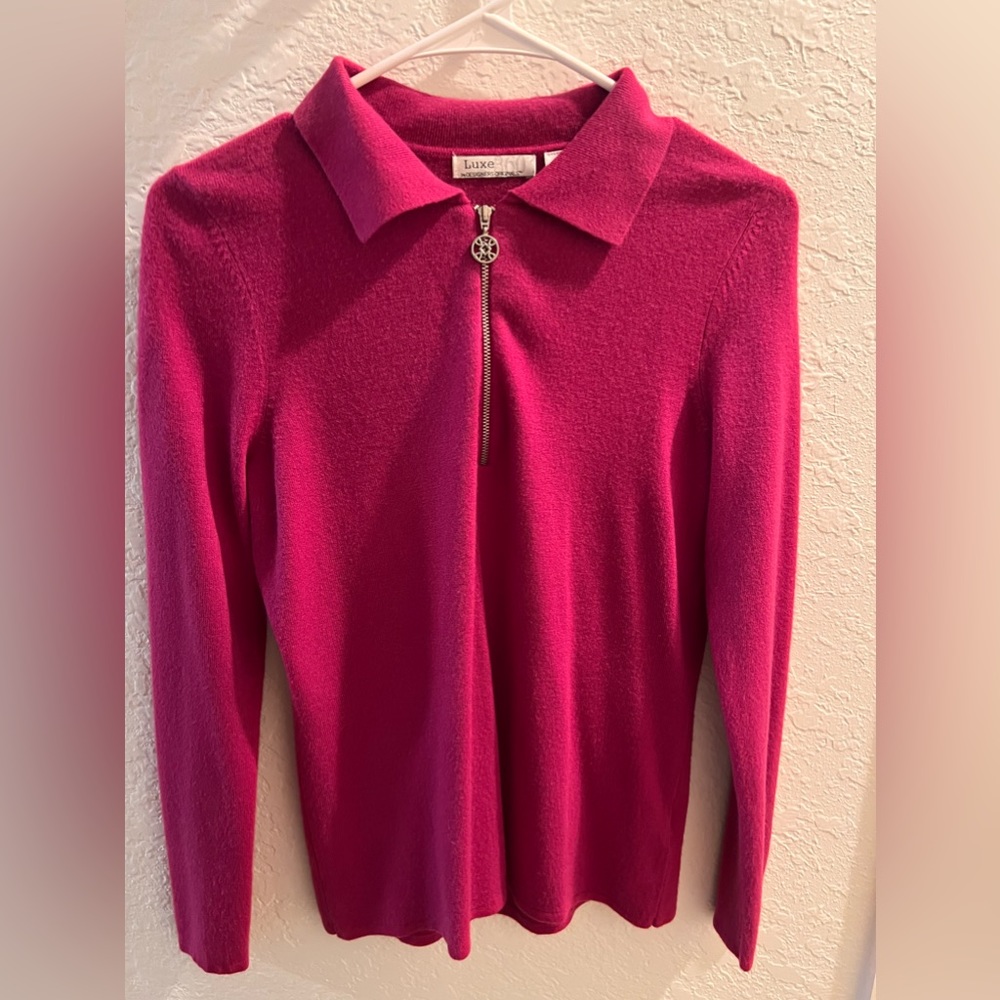 Luxe Cardigan, sweater, pink cardigan. Size Small